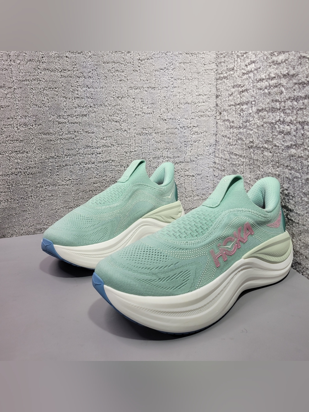 Hoka One Skyward Laceless Womens Size US 8.5B Jadeite Sea glass Recovery Shoes. - Picture 6 of 13